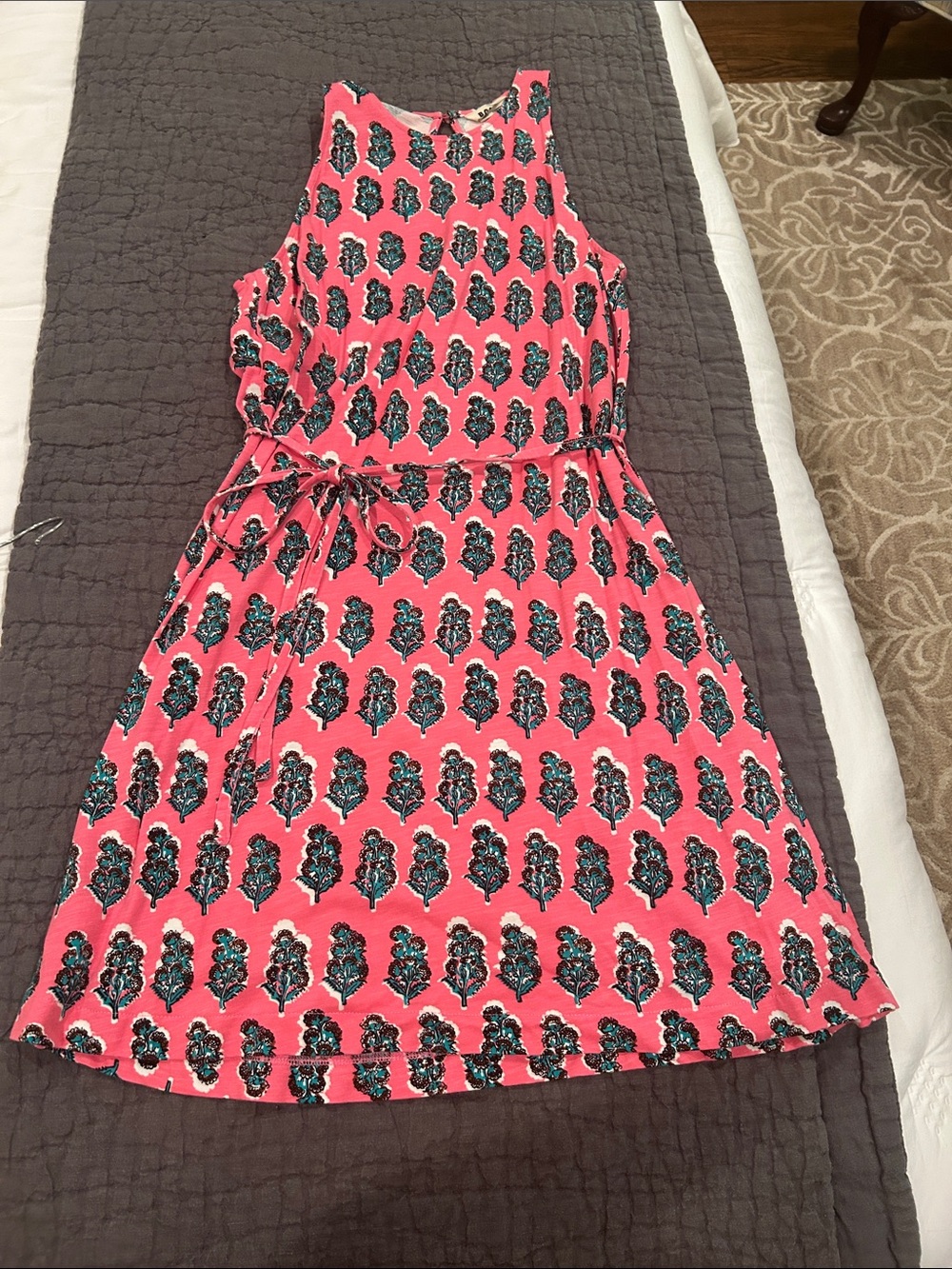 Boden Pink Floral Tie-Waist Sundress